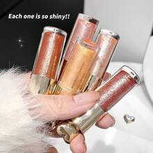 1 件保湿闪亮闪亮唇彩，心形冰淇淋唇彩，光泽唇妆，多功能日常唇部化妆品 - 彩色 - 查看 10