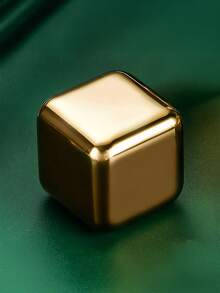 Customized 304 Stainless Steel Reusable Ice Cubes, For Fast Cooling Wine And Whiskey, Bar Cocktail Whiskey Beer Beverage Ice Stone Gift Set, Engraved Letter Whiskey Stone Set, Gift For Him, Home Bar Essentials, Drink Stones, Gifts For Drinkers, Christmas Gifts For Him,Multi-Functional, ,Anti-Mold,Ornamental,Reusable,Exquisite,Stylish,High-Quality,Colorful,Modern,Custom,Personalized,Unique, Gift For Father,Wedding Essentials - Gold - View 16