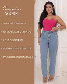 Shein Mom Jeans Women's 100% Jeans High Waist Thick Premium Fabric Lisa Blogger - Xám - Xem 6
