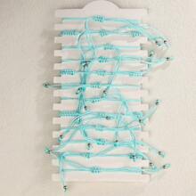 12pcs Starfish & Seashell Inspired Beaded Bracelets, Friendship Bracelet, Suitable For Women Beach Vacation