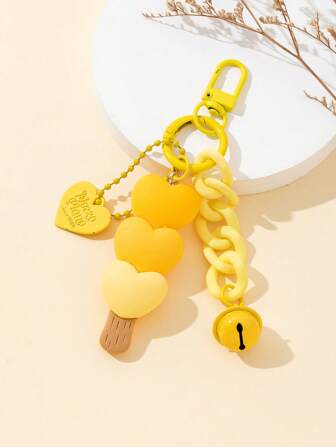 1个可爱合金装饰钥匙扣，适合女性日常使用，可作包包配件、挂绳、证件夹、汽车配件、包饰、圣诞礼物、汽车配件、教师、朋友、姐妹礼物创意