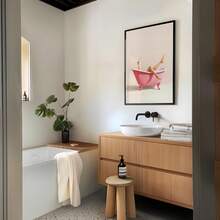 1 幅可爱浴室墙壁艺术画，趣味浴室印刷帆布画，粉色马提尼海报，简约少女风格装饰，适用于客厅、卧室、公寓、宿舍房间装饰，可作为送给她的礼物，无框或带框 - 彩色 - 查看 2