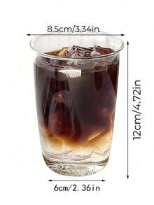 1pc Clear Glass Cup, Simple Water Cup For Office, Home - Multicolor - View 2