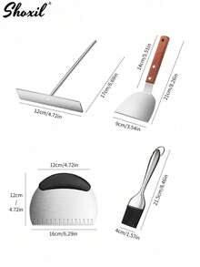 4pcs Pancake/Crepe Making Tool Set - Includes Batter Spreader, Silicone Oil Brush, Metal Scraper And Dough Cutter, Ideal For Making Breakfast Crepes, Pancakes And Waffles, Easy To Clean Kitchen Utensils - Pancake Set - View 8