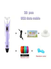 Caneta de Desenho 3D Caneta de Impressão DIY 3D Brinquedo de Desenho Ferramenta de Arte Presente de Aniversário Presente de Natal 9M/25M/50M/100M Filamento PLA + Livro de Instruções + Protetor de Dedo + Suporte