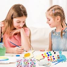 12/20/24件未完成木制皇冠镜面绘画DIY套装，包含木制皇冠画框、宝石贴纸、12种颜色颜料和2支画笔。适合母亲节、万圣节、公主/仙女装扮派对，打造专属于你的木制绘画玩具，也是理想的礼物（部分配件颜色随机）。 - 彩色 - 查看 8