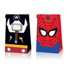 Marvel 4 pièces, Sac cadeau Superhéros Spider Man Iron Man, Sac à bonbons thème bandes dessinées, Sac de décoration pour fête d'anniversaire et vacances, Fournitures de fête, Convient pour cadeaux d'anniversaire, Halloween, Noël, cadeaux de remise des diplômes et cadeaux de fête des vacances (styles aléatoires)