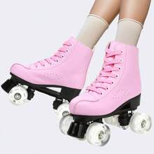 Gets Roller Skates, Men's Double Roller Skates, Women's Double Roller Skates Adjustable Roller Skates Perfect Indoor Outdoor Roller Skates,Pink Breathable Double Skate - Pink Flash Wheel - View 10
