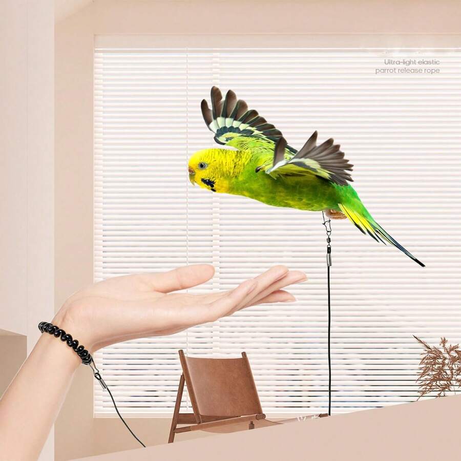 1 Stück Papageien-Leine, ultraleicht und fußfreundliches Outdoor-Trainingsseil für Aras, Kakadus, Papageien
