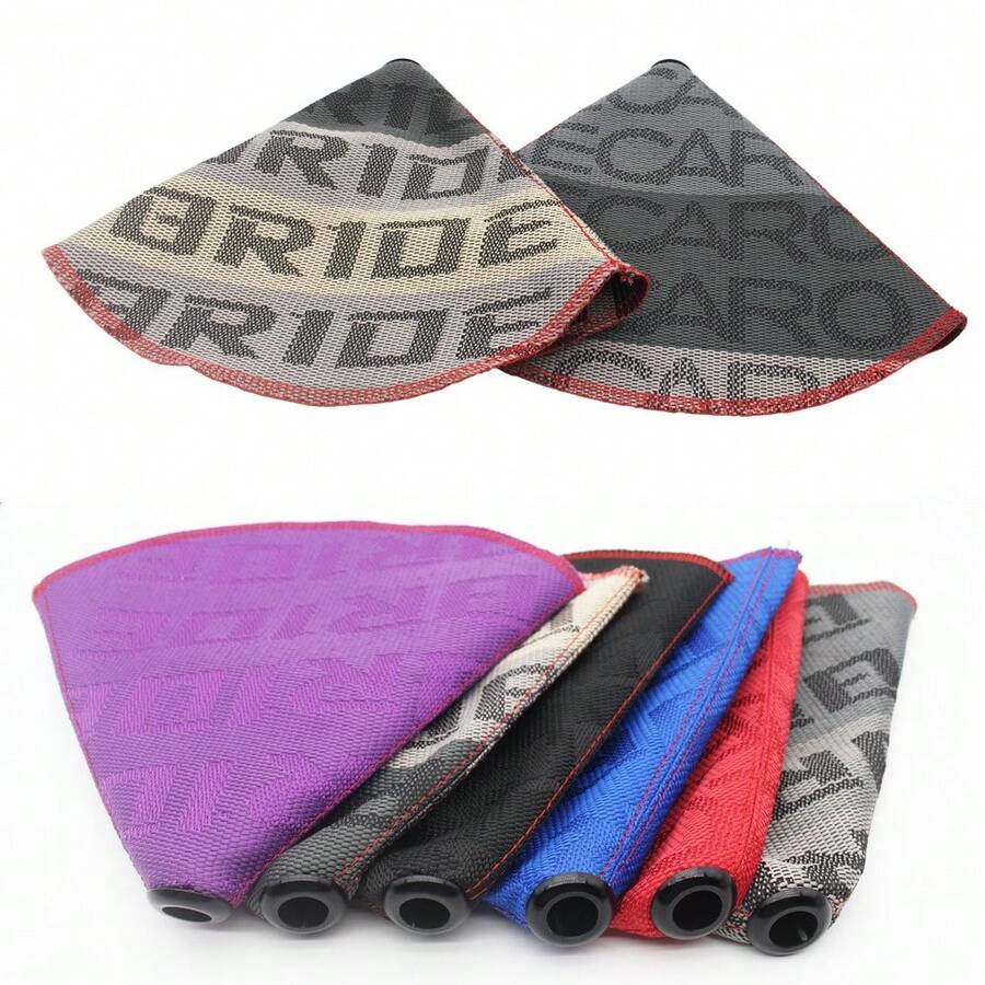 1pc JDM Style Canvas Universal Shift Lever Knob Boot Cover Racing Shift Knob Collars With Br Logo