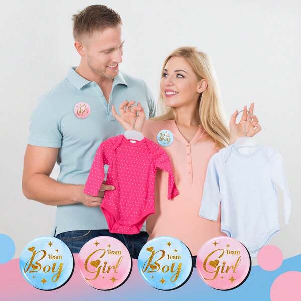 Gender Reveal Pins 20Pcs - Team Boy Or Girl Gender Reveal Button Pins Party Favors Games Decorations Ideas Party