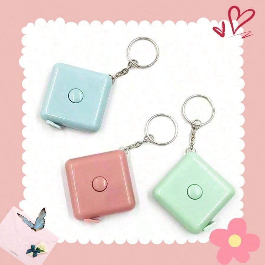 Daily Nordic Color Candy Color Mini Tape Measure, Automatic Telescopic Plastic Ruler, Measuring Tape Measure