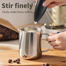 Nuevo espumador de leche, espumador de leche de mano de alta potencia, espumador de leche mini, agitador de café, mezclador de acero inoxidable para café y bebidas para latte, capuchino, matcha, chocolate caliente, espumador de leche portátil, cafetera eléctrica mini inalámbrica