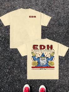 Vintage Magic The Gathering Wizard 100% Cotton 220g Men's Short Sleeved T Shirt 1Pcs Casual Double Sided Digital Printed Tee Comfortable Summer Outfits - Apricot - View 1