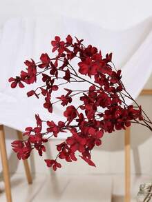 1pc High Branch Synthetic Flower Apple Flower Fake Flower Wedding Decoration And Party Item - Burgundy - View 11
