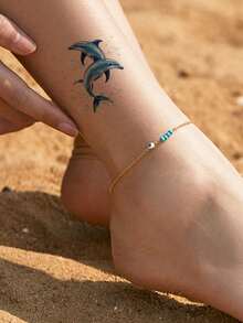 30 片防水卡通纹身贴，鱼、章鱼、水母、鲸鱼、鲨鱼海洋主题图案临时纹身，适合身体艺术，可爱假纹身 - 彩色 - 查看 4