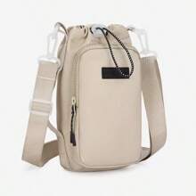 1pc Portable Water Bottle Bag, Crossbody Water Cup Holder With Adjustable Strap, Multifunctional Pouch For Travel, Hiking, Cycling With Phone Pocket