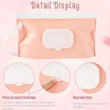 2 件婴儿便携式尿布袋、纸巾袋、婴儿湿巾分配器、可再填充湿巾架、可重复使用湿巾袋 - 彩色 - 查看 5