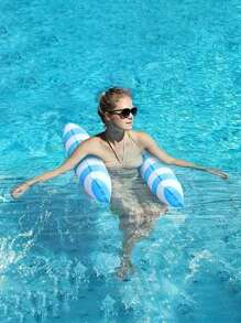 1 pezzo - Amaca gonfiabile a righe colorate per piscina, sedia a sdraio galleggiante, adatta per adulti, massimo comfort per feste in piscina e relax, accessori essenziali per feste in piscina | Sedia gonfiabile a righe | Galleggiante rilassante, galleggiante per piscina, accessori da spiaggia