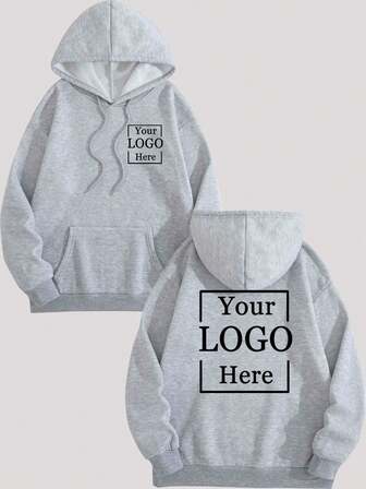 Anpassad fram- och baksida med grafik för höst/vinter, personlig alla hjärtans dag-present, skoluniform, present till pojkvän/flickvän, familjefoto, termofodrad tröja med huva, varma och bekväma ytterkläder, anpassad arbetsuniform