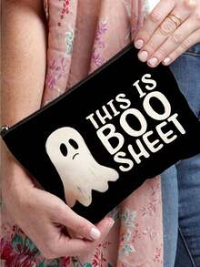 2 piezas, Bolsa de maquillaje con estampado de versículos bíblicos y bolsa de cosméticos con cremallera y bolsa de artículos de tocador - Bolsa de medicina reutilizable estilo bohemio, bolsa de almacenamiento con tema de familia cristiana y estética universitaria - Para la escuela, la decoración del hogar de verano, la bolsa de aperitivos 9in*6in