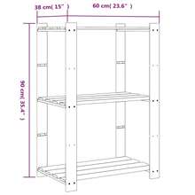 Scaffale portaoggetti Larryhot a 3 ripiani marrone 60x38x90 cm in legno di pino, robusto e durevole, facile da montare, ideale per riporre oggetti - Castano - Visualizzare 7