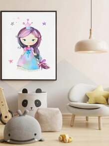 Decor pentru camera copiilor cu sirenă, decor pentru camera copiilor cu fete, imprimeuri cu sirene pentru camera fetelor, decor pentru camera copiilor cu mare, camera copiilor cu ocean, roz violet turcoaz, temă sirenă, decor modern pentru casă, pentru dormitor în living, fără ramă