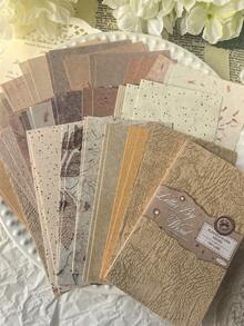 1 Pack Of 50 Sheets Lightweight Vintage Decorative Paper, Natural Texture For Scrapbooking, Journaling, Background - one-size - View 3