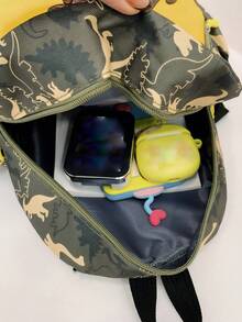 Balo khủng long hoạt hình thời trang, balo du lịch nhẹ, dung tích lớn in hình dễ thương - Xám - Xem 7