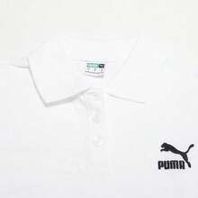Puma Women's Fashionable Short Sleeve Polo Shirt With Collar And Buttons, Minimalist Design - Puma White - View 3