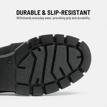 Women Chunky Loafers 2.17-Inch Heel Platform Loafers Pumps Slip On Casual Street Fashion Elegant Versatile Shoes - 黑色 - 查看 6