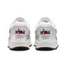 Zapatillas Nike Air Max 1 cómodas y versátiles de estilo de vida casual de caña baja, para hombre, en color plateado y rojo - Rojo plateado - Ver 2