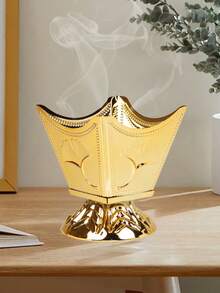 1 Peça/1 Conjunto Queimador de Incenso/Suporte de Incenso de Ferro Fundido Simples e Elegante. Com Tampa, Queimador de Aromaterapia, Decorações, Queimador de Bakhoor, Decoração para Casa.