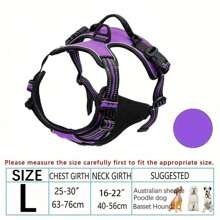 Arnés para perros, arnés para mascotas sin tirón con 2 clips para correa, chaleco acolchado suave ajustable para perros, chaleco reflectante Oxford sin ahogo con asa de control fácil para perros grandes - El chaleco y la cuerda no son un conjunto y deben comprarse por separado