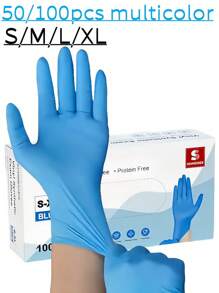 50/100 piezas de guantes de nitrilo desechables, color rosa, de uso múltiple, para cocina, baño, limpieza, lavar platos, manicura, cuidado de mascotas, guantes duraderos para limpieza doméstica, manipulación de alimentos, tatuaje, belleza, tinción de cabello, suministros de limpieza para salón de belleza, artículos para el hogar