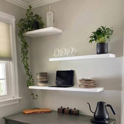 kit 4 Prateleira Branca Flutuante