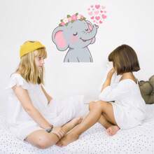 花卉老鼠墙贴 防水浴室厕所贴花 可爱大象自粘墙贴 卡通花蝴蝶儿童房幼儿园装饰贴