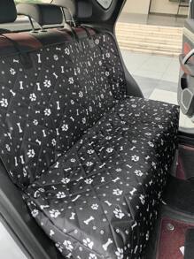 1 pieza Cubierta negra de asiento de coche impermeable para mascotas de tela Oxford 600D, duradera y resistente a la suciedad para el asiento trasero del coche mientras la mascota está afuera