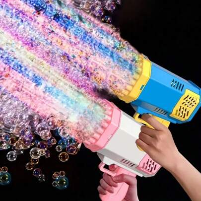 Handheld Fully Automatic Bubble Gun Toy Electric Gun Rocket Launcher Bubble Making Machine Kids Bubble Blower [Battery And Bubble Solution Not Included]
