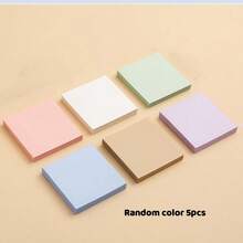 共5件，共500张。颜色随机。莫兰迪风格的便利贴。便携式学生马克笔书写笔记，自粘，易于粘贴，可用作记事本。它们是办公室、家居和学校的好帮手，也是办公配件。（注：B款（6本/600张）白色版和白色透明版（50张*2）将随机发货。） - 彩色 - 查看 14