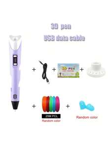 Caneta de Desenho 3D Caneta de Impressão DIY 3D Brinquedo de Desenho Ferramenta de Arte Presente de Aniversário Presente de Natal 9M/25M/50M/100M Filamento PLA + Livro de Instruções + Protetor de Dedo + Suporte