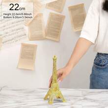 1pc Vintage Bronze Paris Eiffel Tower Model, High-Quality Zinc Alloy Material, Metal Crafts Home/Office Decor, Gift