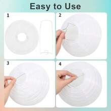 18 Pack White Round Paper Lanterns8 10 Chinese Japanese Hanging Paper Lanterns Lamp Shade Paper Lanterns Decorative Indoor Or Outdoor For Home Decor Restaurant Birthday Wedding Party Decorations - 如圖 - 查看 7