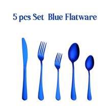 WAYDEKO Stainless Steel Flatware Set Knives Forks Spoons Set, Lasered Vintage Paisley /Seashell/Snowflakes Pattern Design, Mirror Polish And Dishwasher Friendly Black,Blue,Colorful Silverware Set, Cutlery Set,Stainless Steel Halloween Black Flatware Set Knives Forks Spoons Set