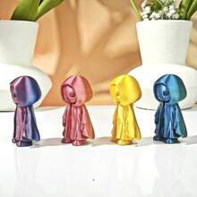 1/2 件 3D 万圣节装饰小雕像 - 带连帽斗篷和富有表现力的眼睛，耐用塑料，适合室内外装饰，适合家庭/办公室/庭院，无需电力，全年趣味装饰，派对装饰，坚固的设计，创意家居装饰