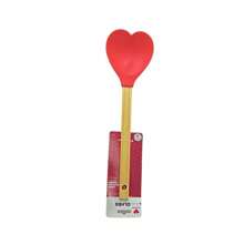 3-Piece Silicone Kitchen Kit With Bamboo Handle, Heart-Shaped Spoon, Spatula And Practical Spoon - Red - View 6