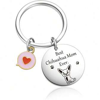 1pc Chihuahua Lover Keychain Chihuahua Dog Owner Gifts For Women Friends Chihuahua Mom Keychain Christmas