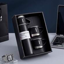 1 Stück 500ml/16,9oz Edelstahl Vakuumisolierte Wasserflasche Set (inklusive 2 zusätzliche Deckel) - Thermoisoliert, geeignet für heiße & kalte Getränke, ideal für Büro und Schule