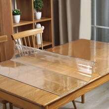 1 Stück 0,25mm dicke rechteckige Tischdecke, transparente Tischdecke Tischplattenabdeckung, PVC Tischoberflächen Schutzfolie, hitzebeständig, wasserdicht, kratzfest Tischdecke Schutzfolie für Zuhause und Hotel