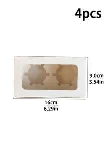 4pcs/8pcs 2/4/6/8/12 Cupcake Boxes With Clear Window, Muffin Cups, Pastry, Dessert, Afternoon Tea, Mousse Cake, Bakery Packaging - Multicolor - View 30